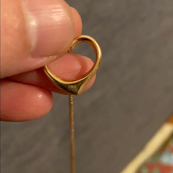 Solid Rose Gold heart and chain 14k - Picture 6 of 8